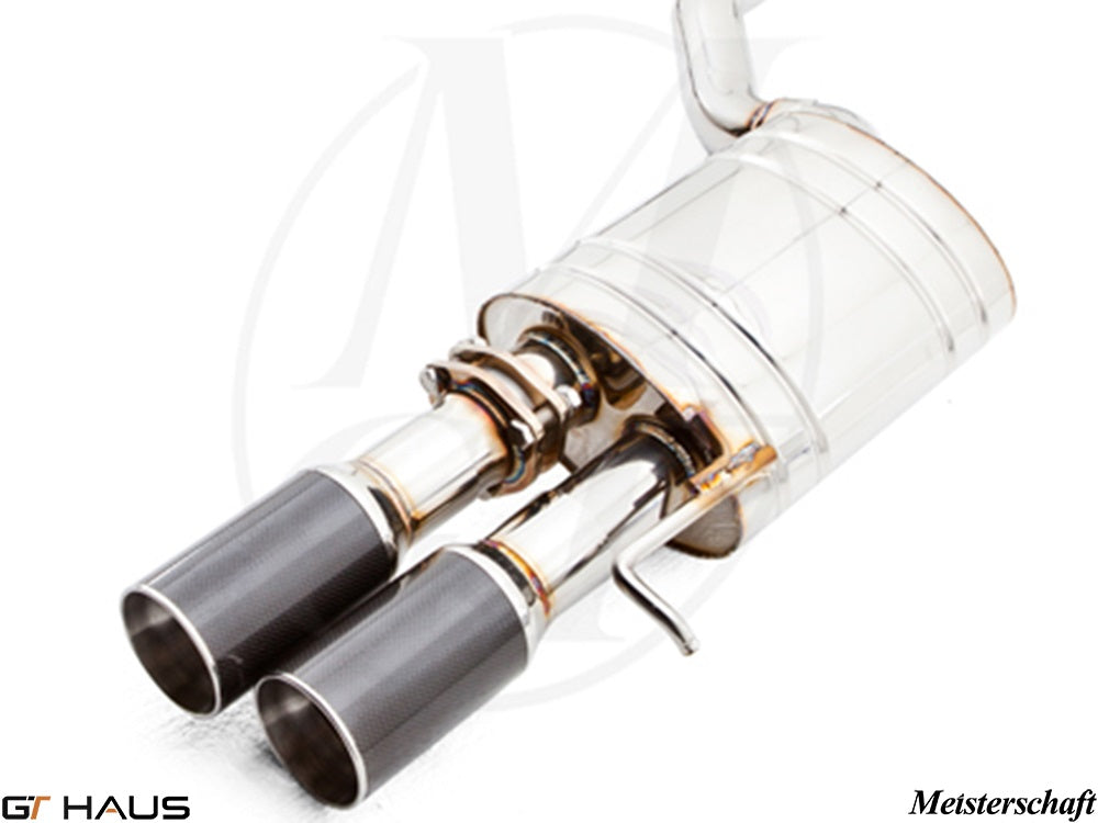 Premium exhaust system for Audi A8/S8 D3 W12 6.0L Quattro, featuring dual tips and high-quality craftsmanship.