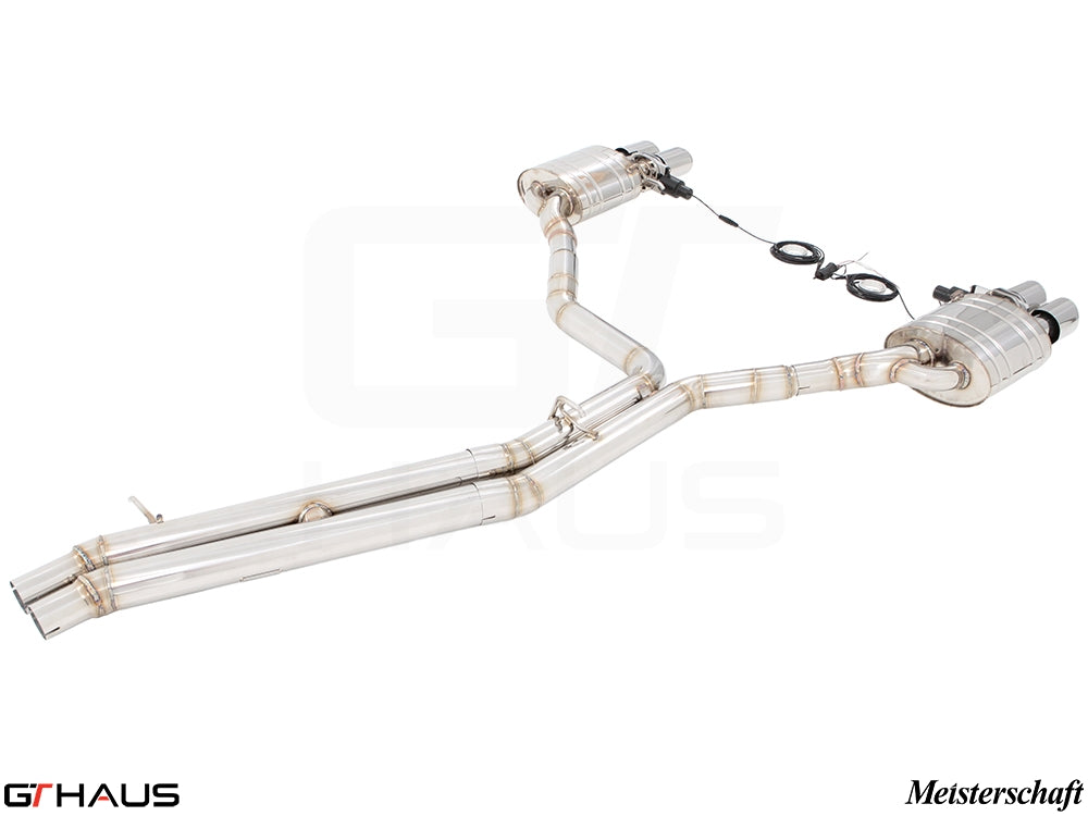 Premium exhaust system for Audi A8/S8 D4 Quattro, featuring stainless steel construction and electronic valve control.