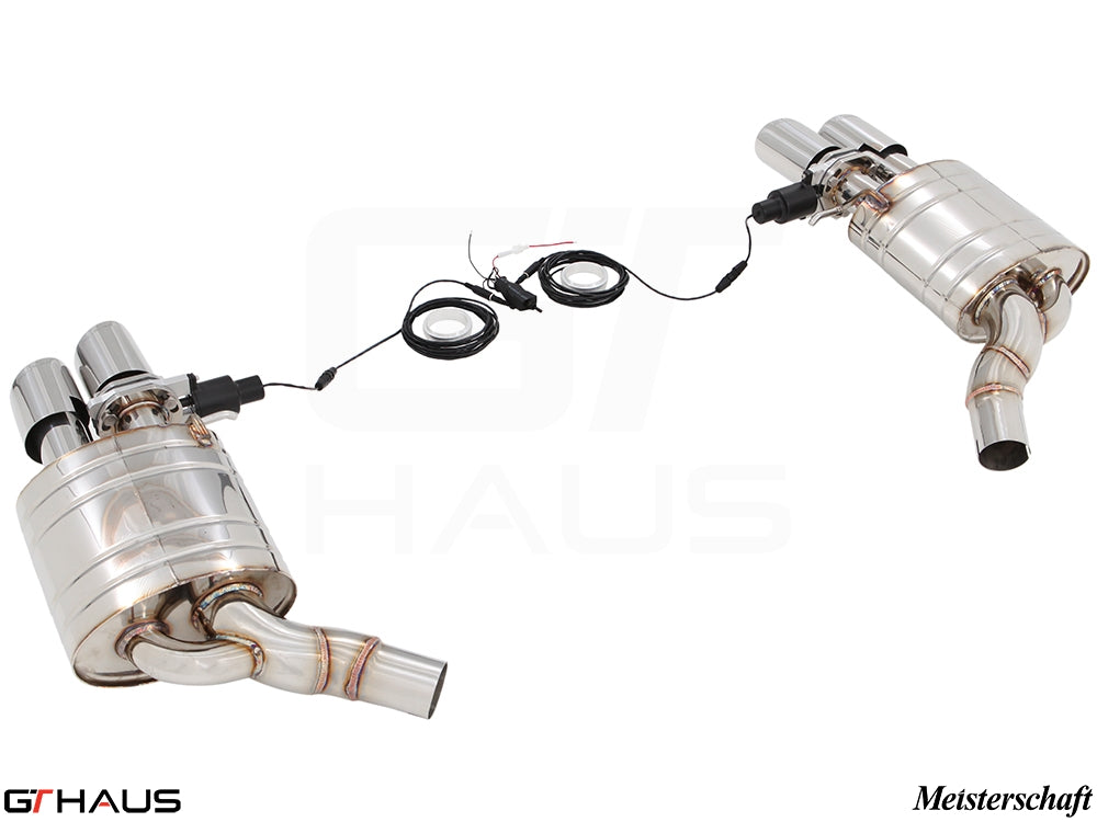 Premium performance exhaust system for Audi A8/S8 D4 Quattro, featuring stainless steel construction and electronic valve control.