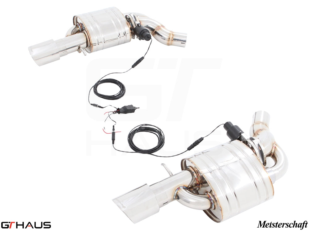 Premium exhaust system for Audi A8/S8 D4 V6 Turbo and V8 Quattro, featuring electronic valve control and stainless steel design.