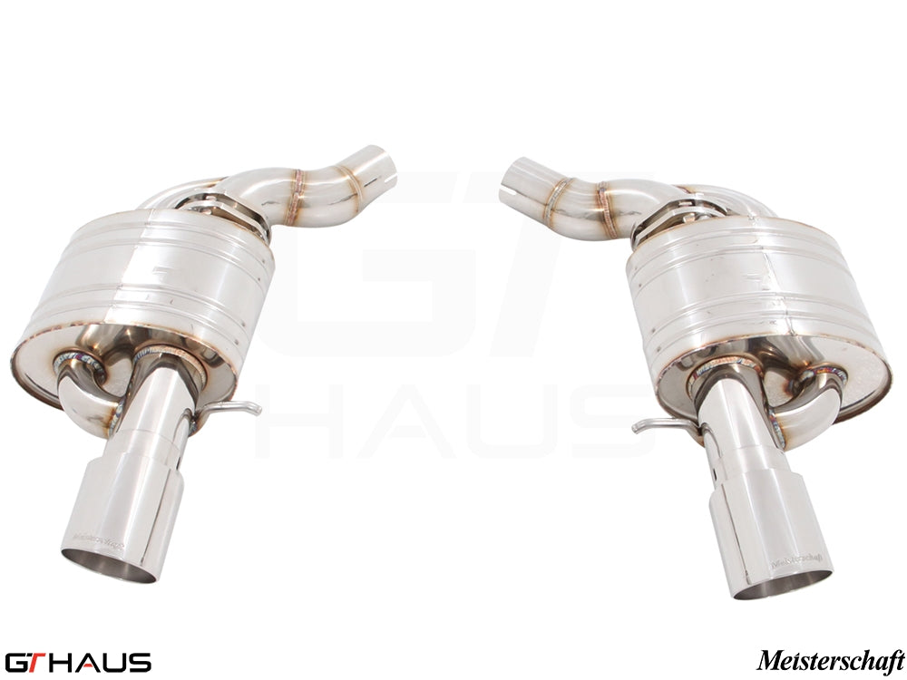 Premium exhaust system for Audi A8/S8 D4, featuring dual stainless steel tips and high-performance design.