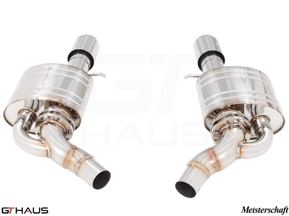 Premium exhaust system for Audi A8/S8 D4, featuring dual tips and high-performance stainless steel construction.