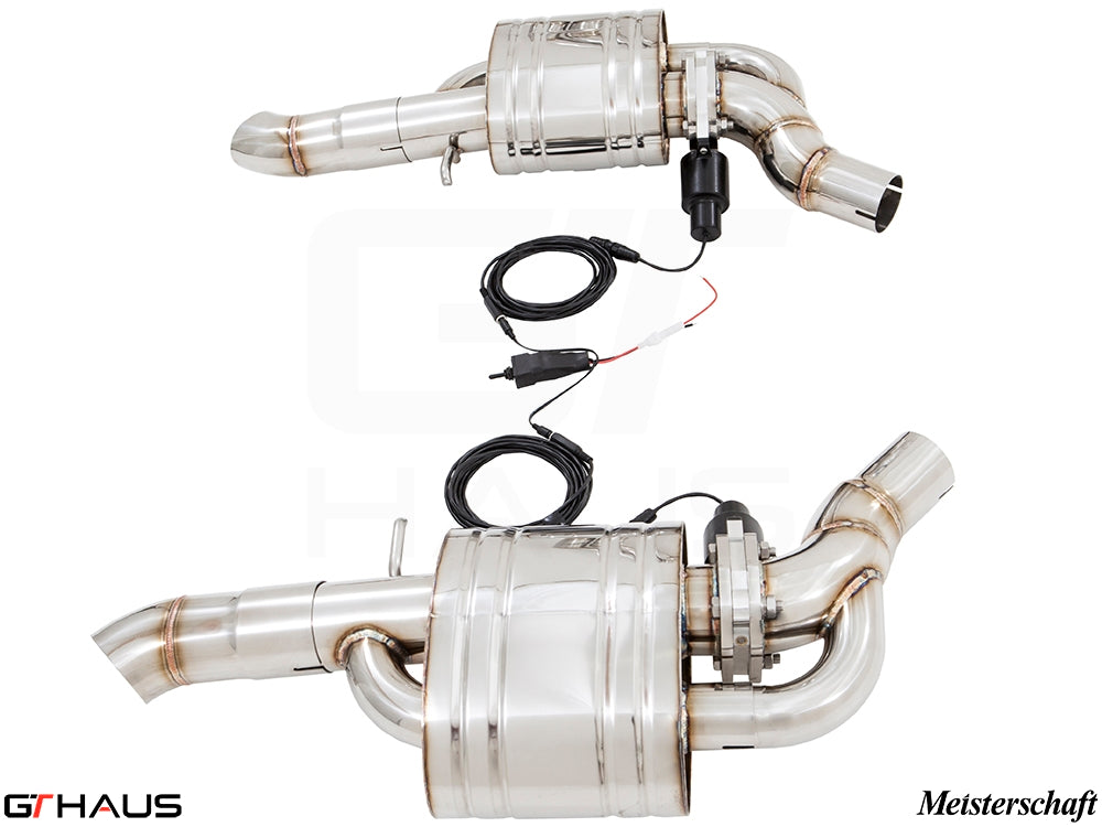 Premium exhaust system for Audi A8/S8 W12 6.3L Quattro, featuring stainless steel construction and electronic valve control.