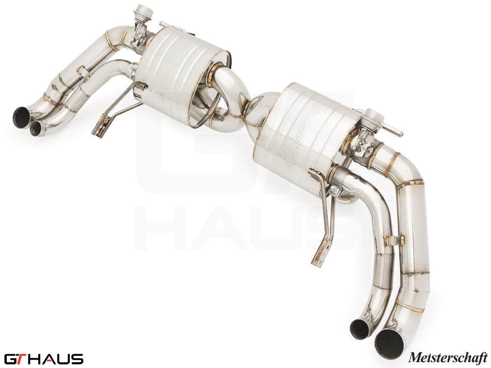Premium performance exhaust system for Audi R8 Coupe/Roadster V10/V10+ (2017+) featuring stainless steel construction.