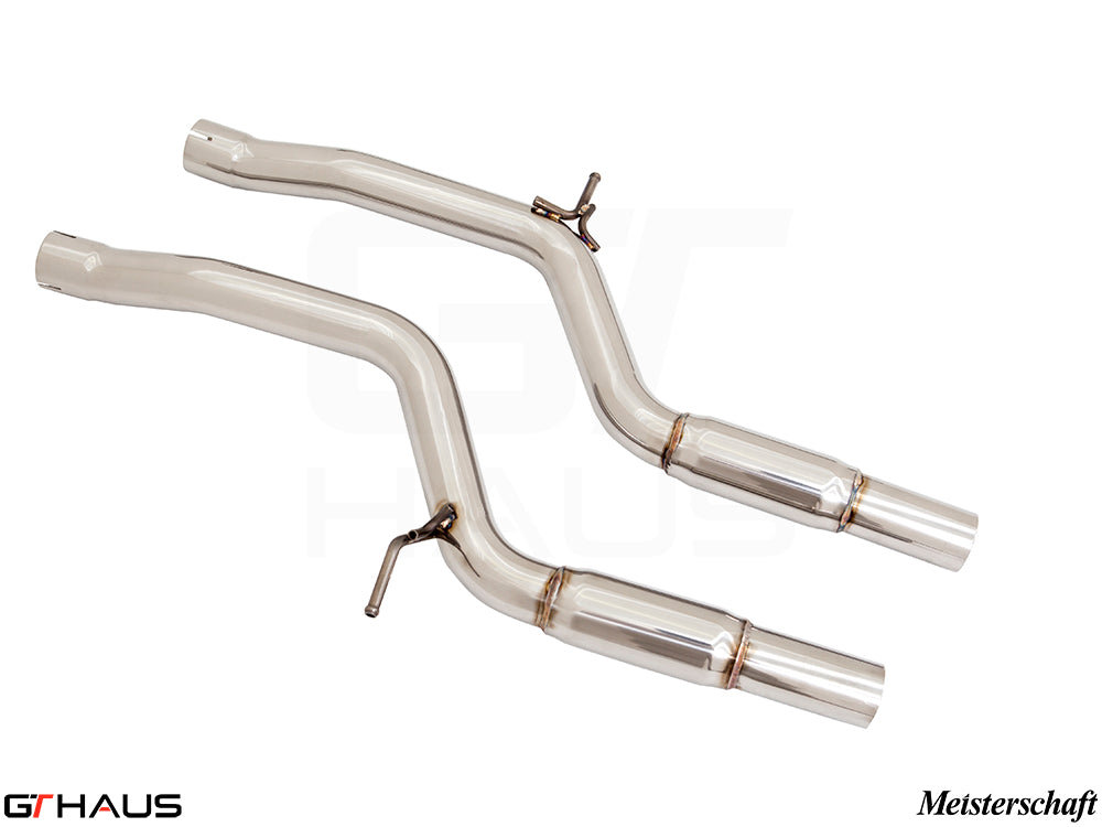 Audi RS5 Coupe 2013-2017 full cat-back front and mid bolt-on pipe, featuring high-quality stainless steel construction.