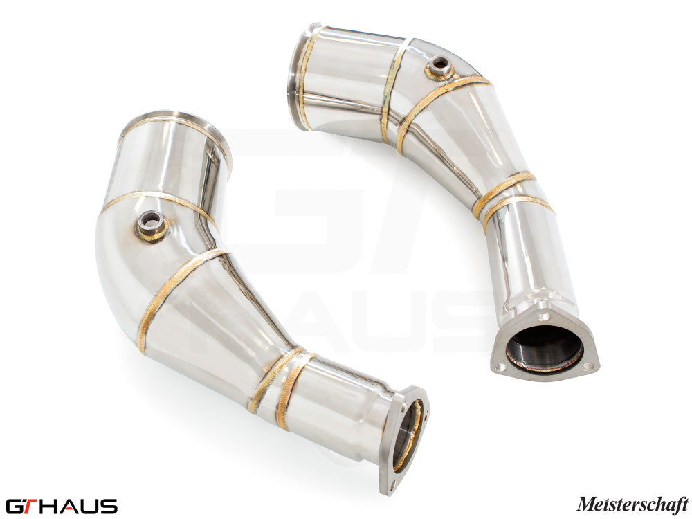 Premium down pipes for Audi RS6 Avant C8 2019+, featuring 400 CEL sport cats for enhanced performance.