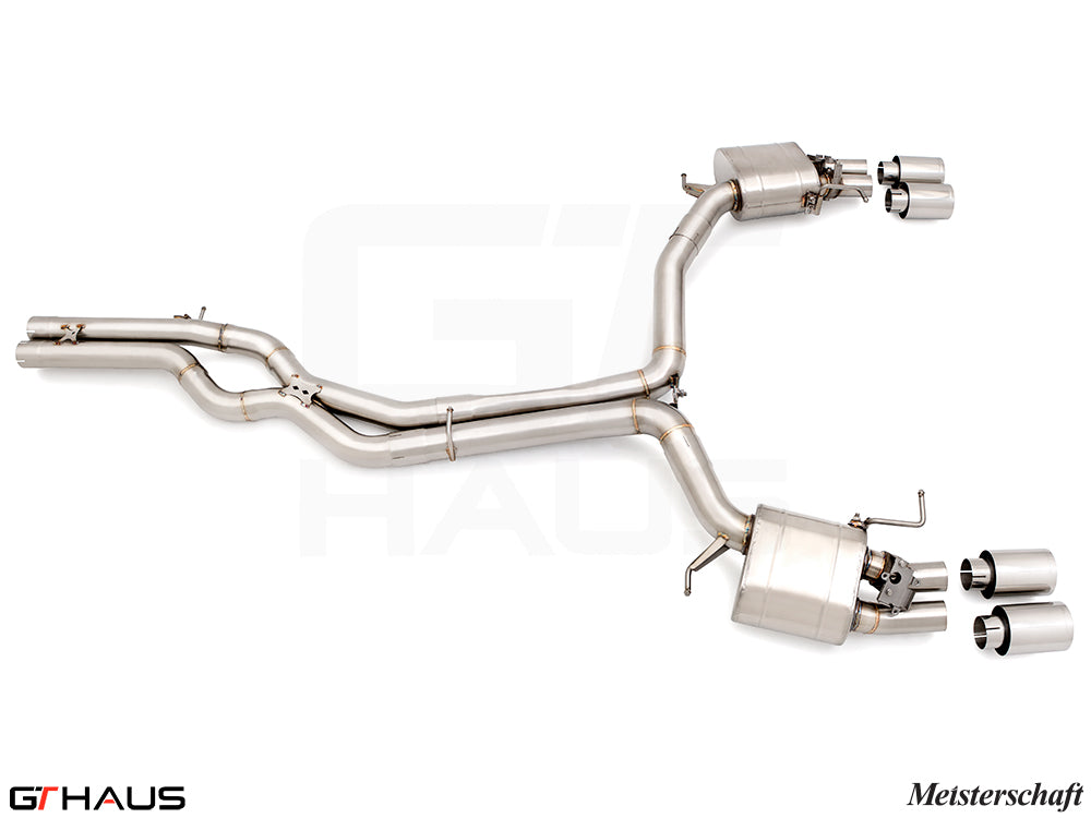 Premium exhaust system for Audi RS6 Avant C8 V8 (4.0T) 2019+, featuring stainless steel construction and electronic valve control.