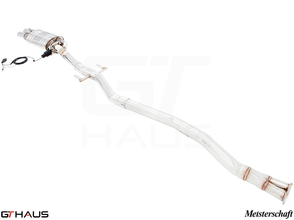 Premium exhaust system for BMW E30 M3 2.3L I-4 cylinder, featuring stainless steel construction and electronic valve control.