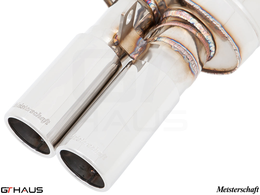 Premium stainless steel exhaust tips for BMW E30 M3, designed for enhanced performance and sound.