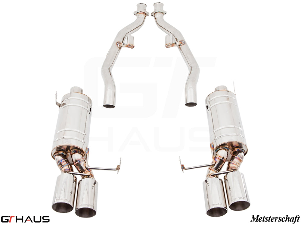 Premium exhaust system for BMW E36/7, E36/8 Z3M S54, featuring dual tips and high-quality stainless steel construction.