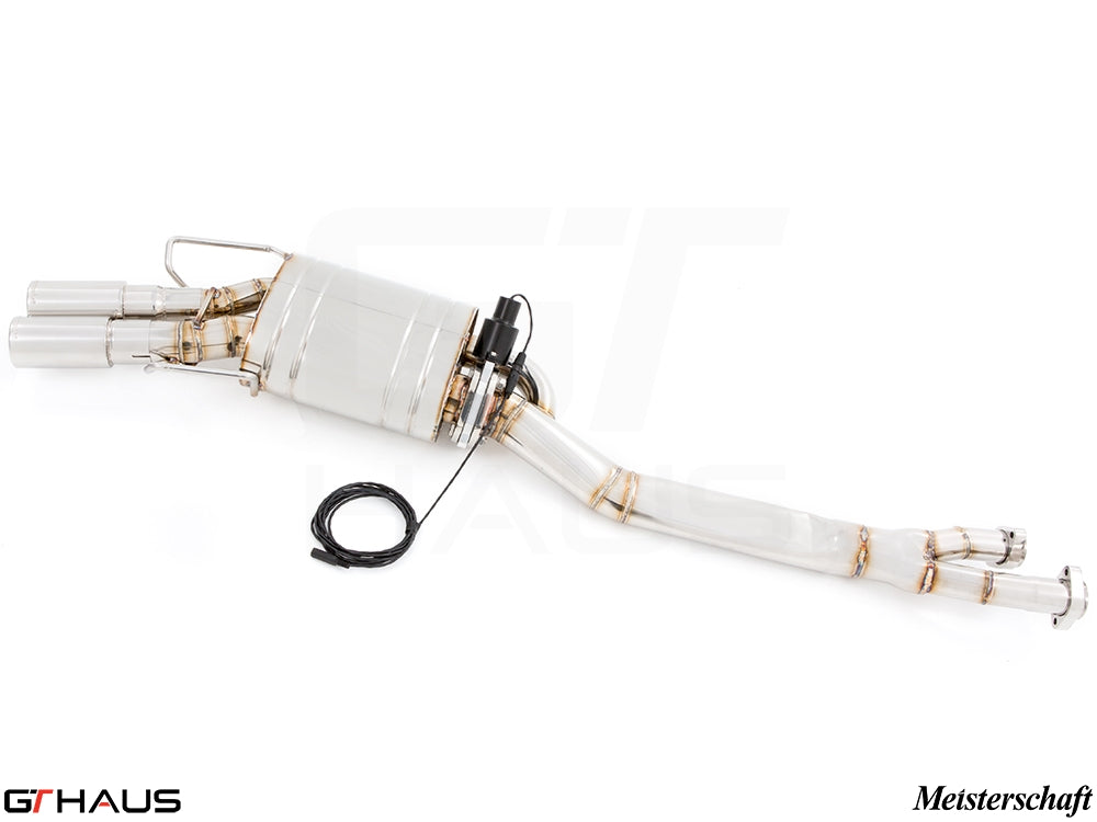 Premium exhaust system for BMW E36 M3 3.0L/3.2L Coupe/Cabrio, featuring stainless steel construction and electronic valve control.