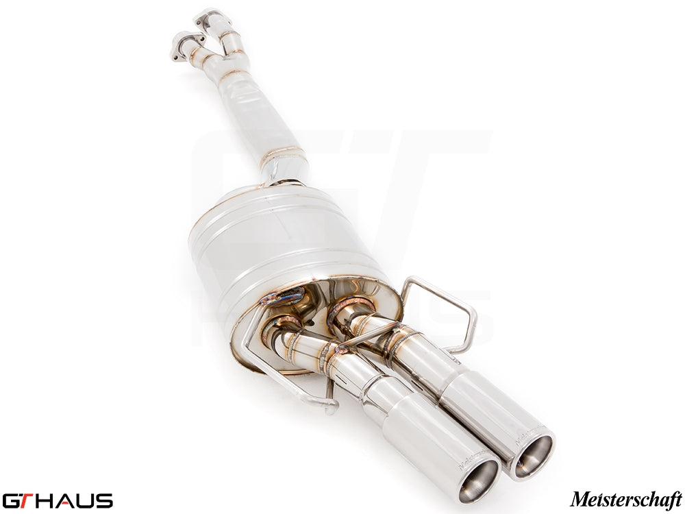 Premium exhaust system for BMW E36 M3 3.0L/3.2L Coupe/Cabrio, featuring dual tips and high-quality stainless steel construction.