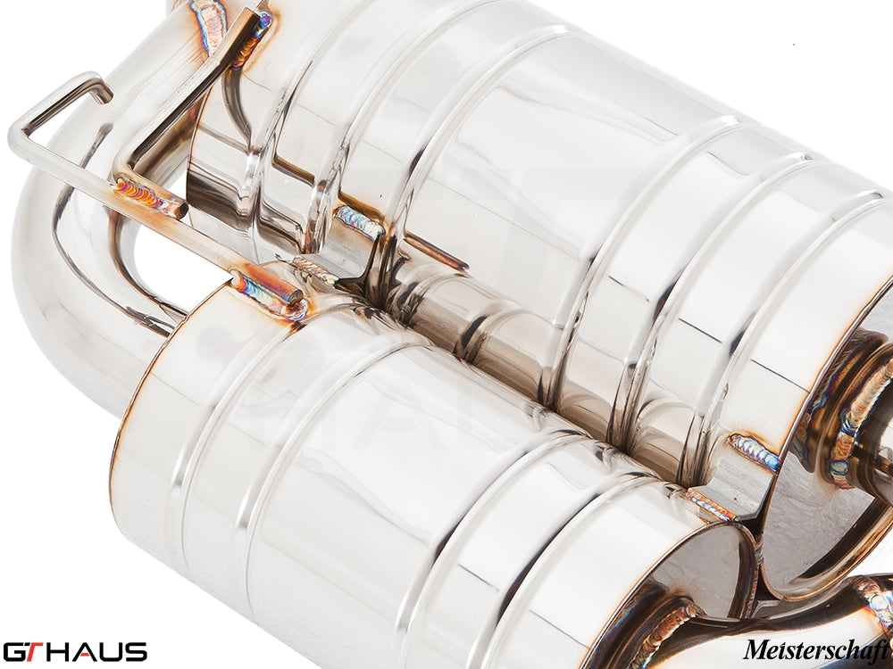 Premium stainless steel exhaust system for BMW E39 5 Series 525i/530i, featuring precision craftsmanship and durability.