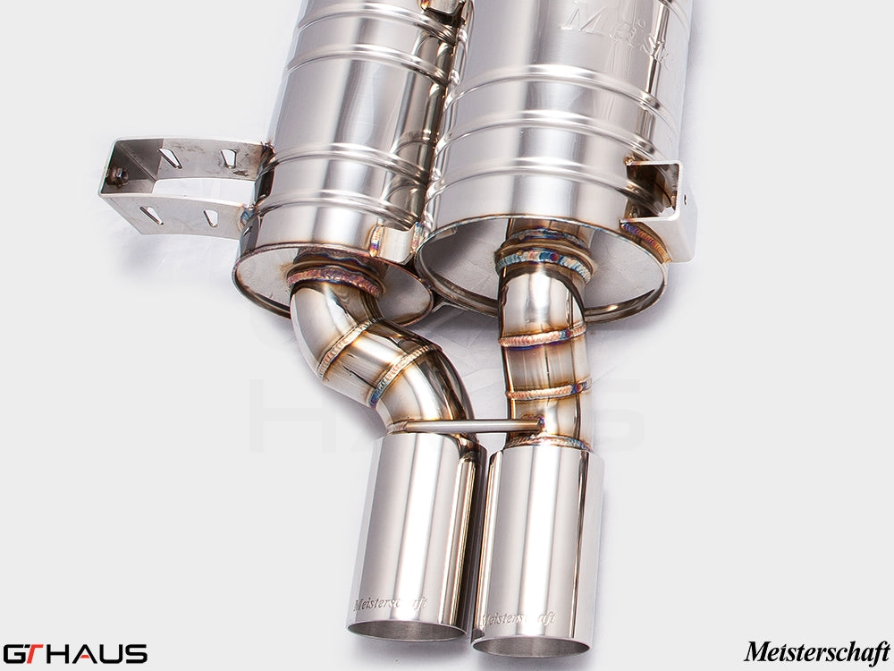 Premium Meisterschaft exhaust system for BMW E39 M5 V8, featuring stainless steel construction and precision engineering.