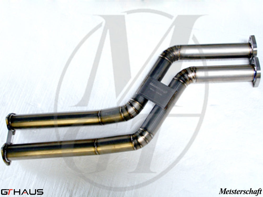 BMW E46 M3 2001-2007 Section 1 pipes for secondary cat delete, featuring high-quality stainless steel construction.