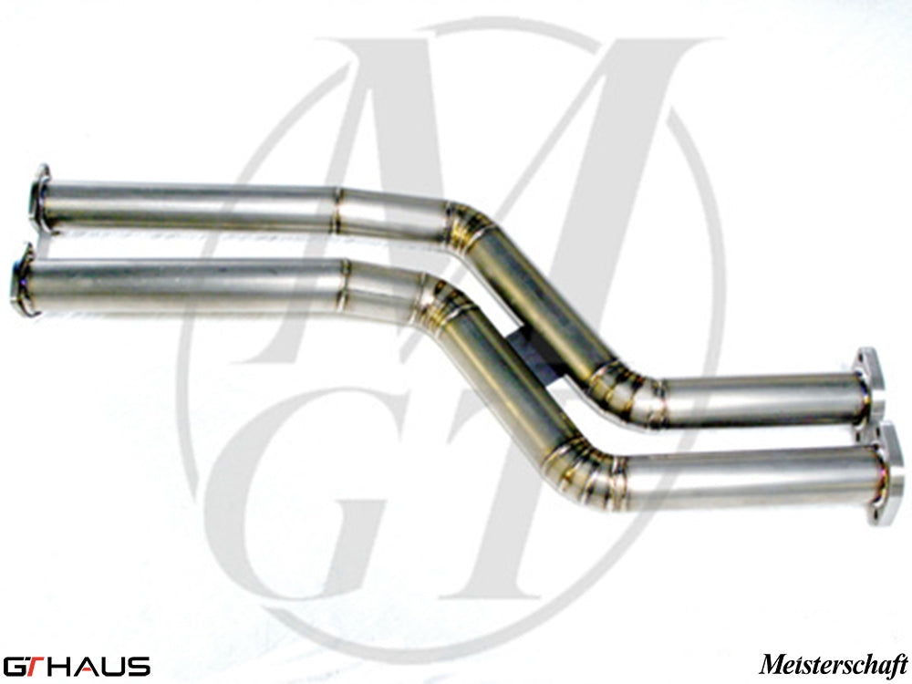 BMW E46 M3 2001-2007 Section 1 pipes for secondary cat delete, featuring high-quality stainless steel construction.
