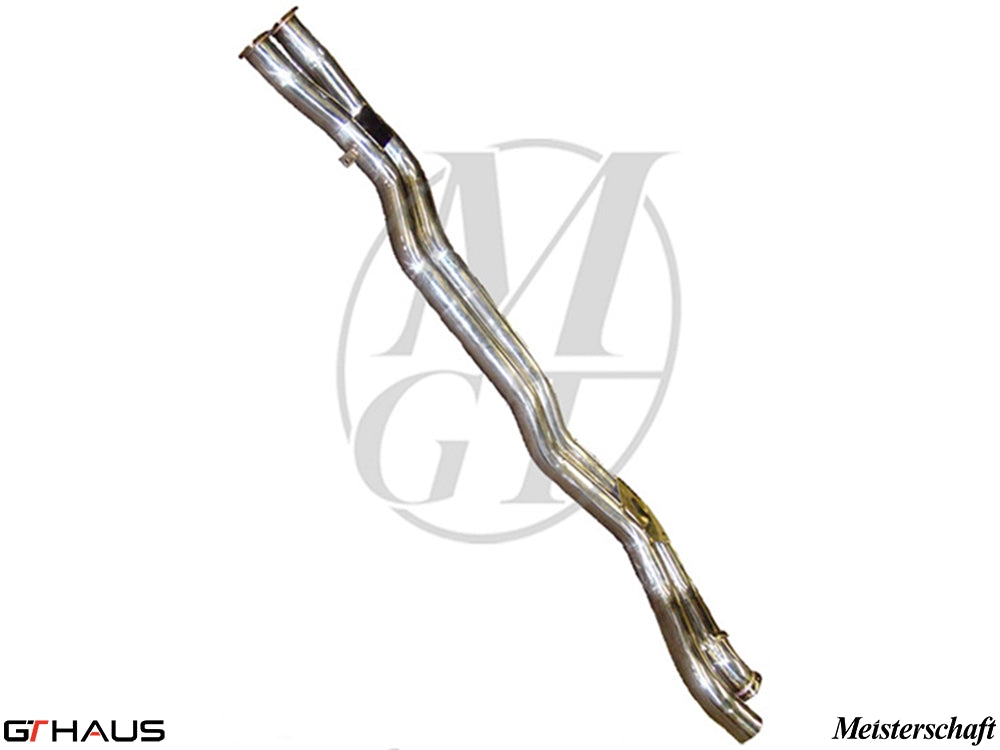 BMW E46 M3 2001-2007 Section 2 Pipes for resonator delete, featuring high-quality stainless steel construction.