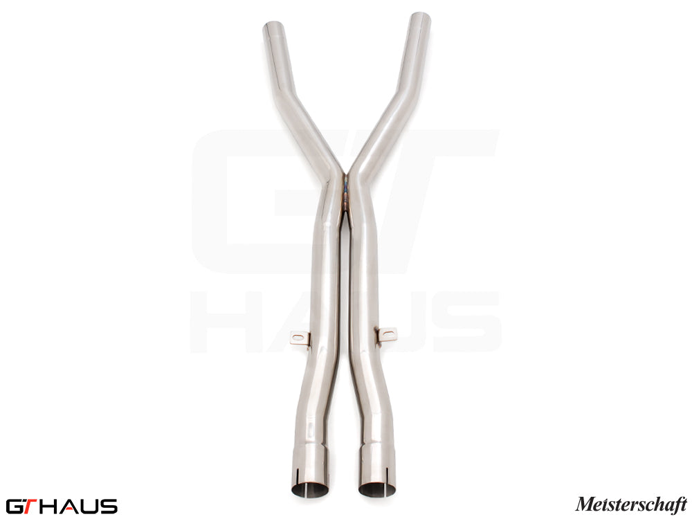 Premium stainless steel X-Pipes for BMW E60 M5 2006-2010, designed to replace the resonator for enhanced performance.
