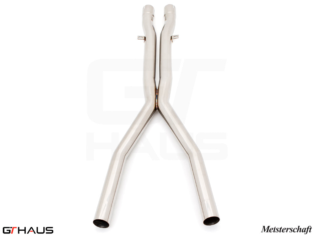 Premium stainless steel X-Pipes for BMW E60 M5, designed to replace the resonator for enhanced exhaust performance.