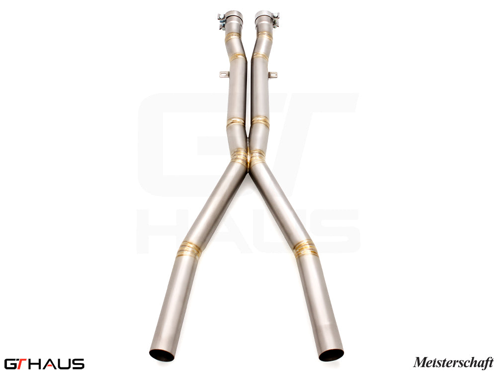 Premium X-Pipes for BMW E60 M5 (2006-2010) to replace resonator, enhancing exhaust flow and sound performance.