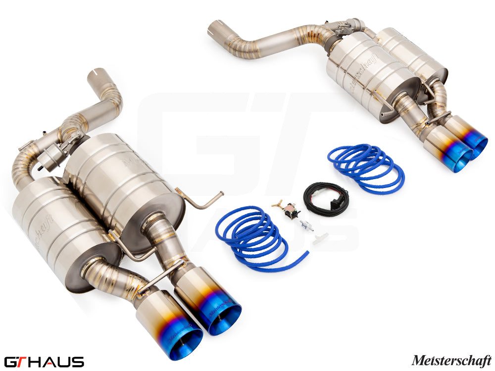 Premium exhaust system for BMW E60 M5 Sedan V10, featuring stainless steel construction and electronic valve control.