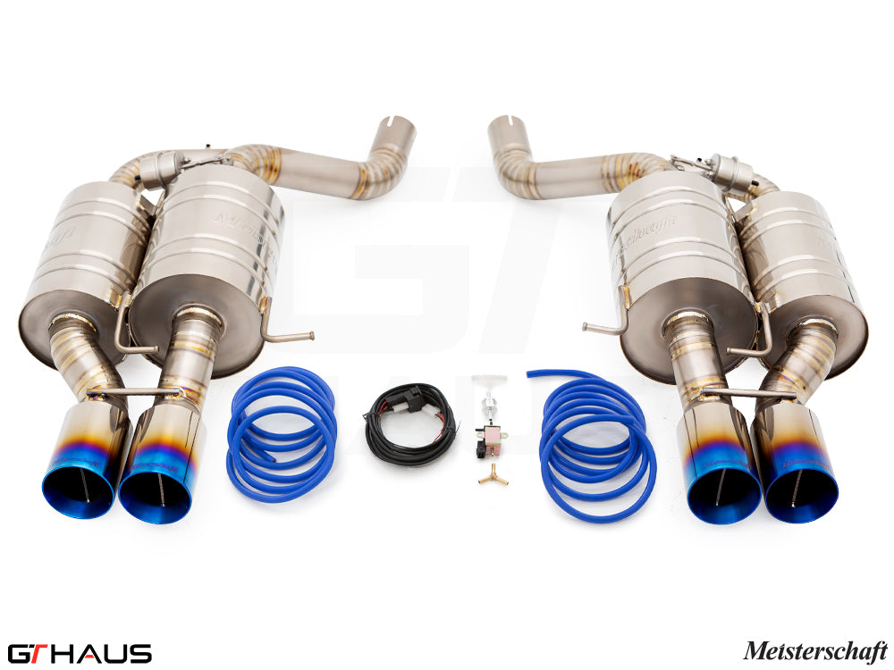 Premium exhaust system for BMW E60 M5 Sedan V10, featuring stainless steel construction and electronic valve control.