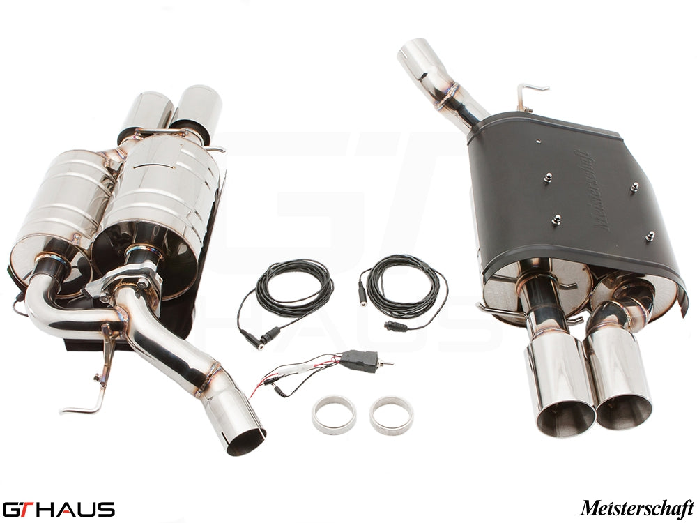 Premium performance exhaust system for BMW E63/64 6 Series 645Ci/650Ci, featuring stainless steel construction and electronic valve control.