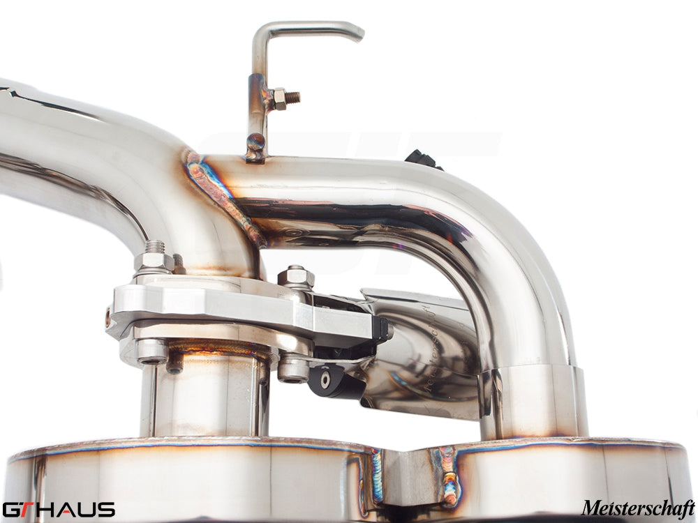 Premium stainless steel exhaust system for BMW E63/64 6 Series 645Ci/650Ci, showcasing precision craftsmanship and design.