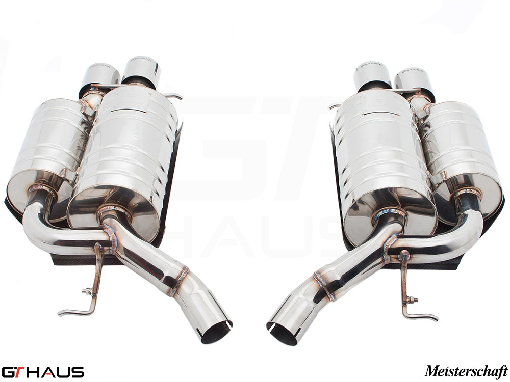 Premium Meisterschaft exhaust system for BMW E63/64 6 Series 645Ci/650Ci, featuring stainless steel construction.