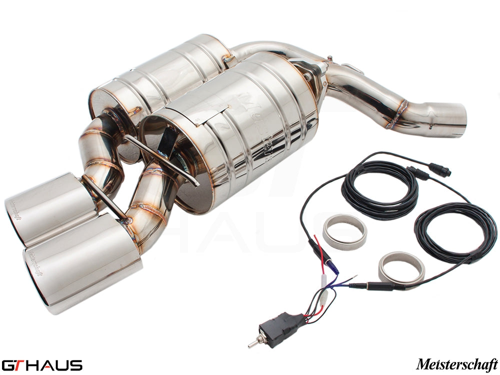 Premium exhaust system for BMW E63/64 M6 V10 (2006-2010), featuring stainless steel construction and electronic valve control.