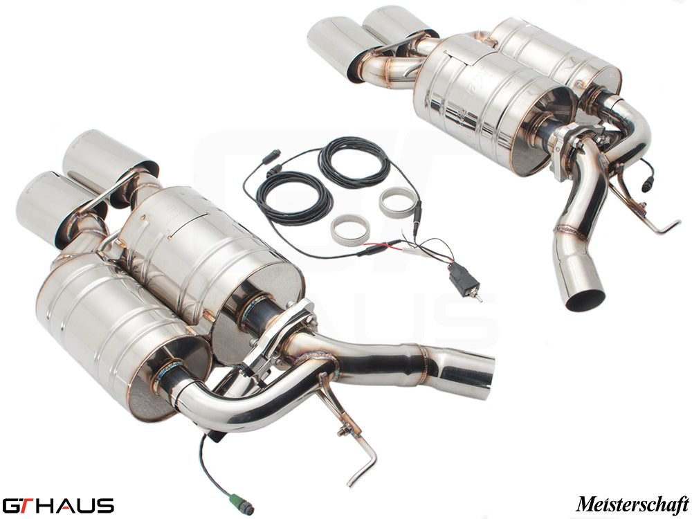 Premium exhaust system for BMW E63/64 M6 V10 (2006-2010), featuring stainless steel construction and electronic valve control.