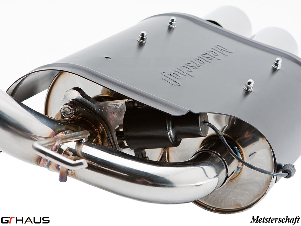 Premium Meisterschaft exhaust system for BMW E63/64 M6 V10, featuring electronic valve control and high-quality materials.