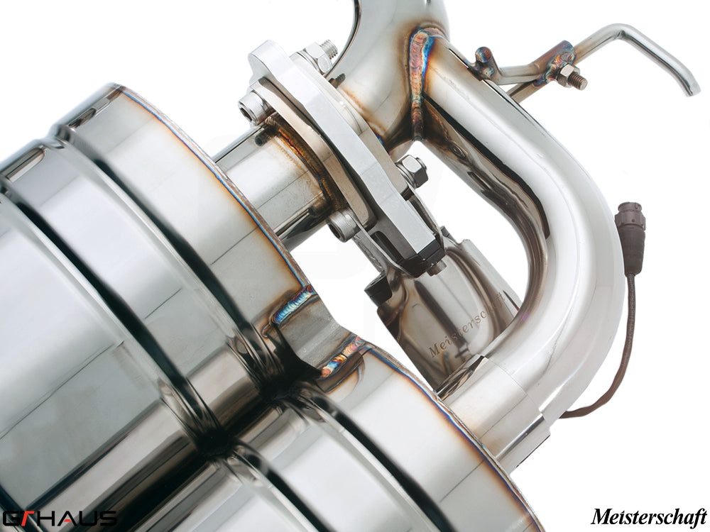 Premium stainless steel exhaust system for BMW E63/64 M6 V10, showcasing precision craftsmanship and valve control.