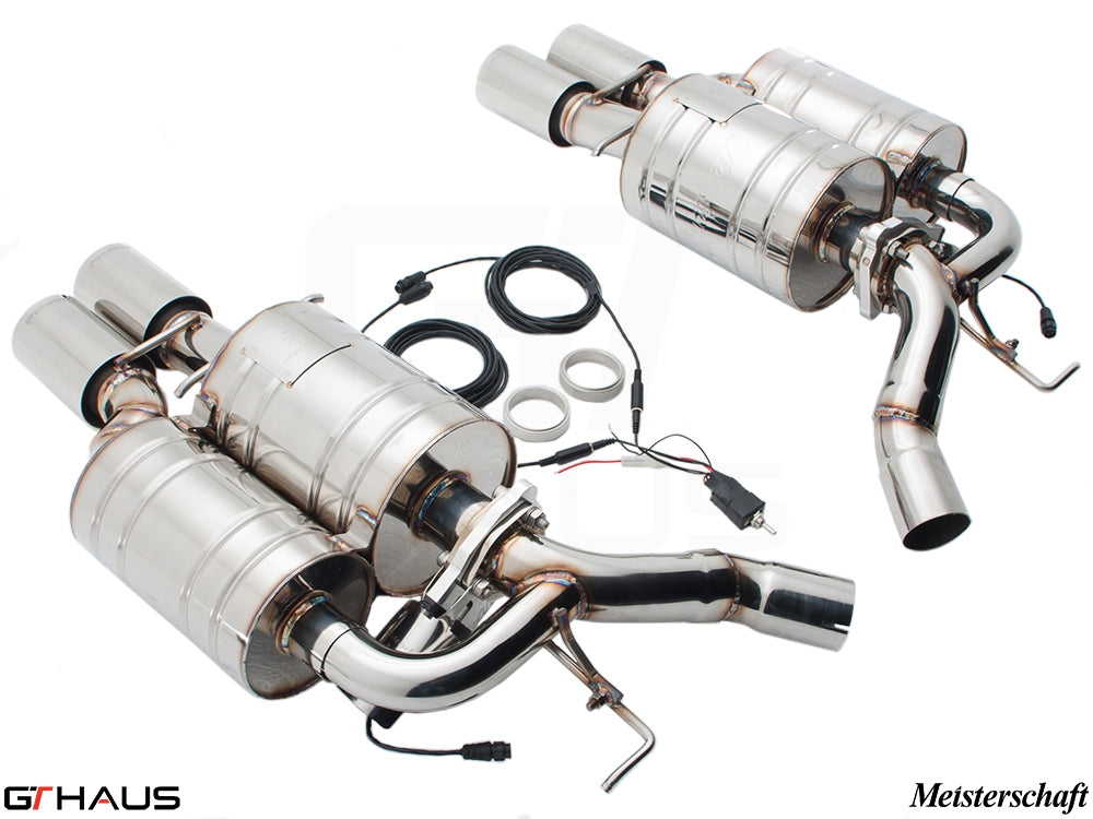 Premium exhaust system for BMW E63/64 M6 V10, featuring stainless steel construction and electronic valve control.