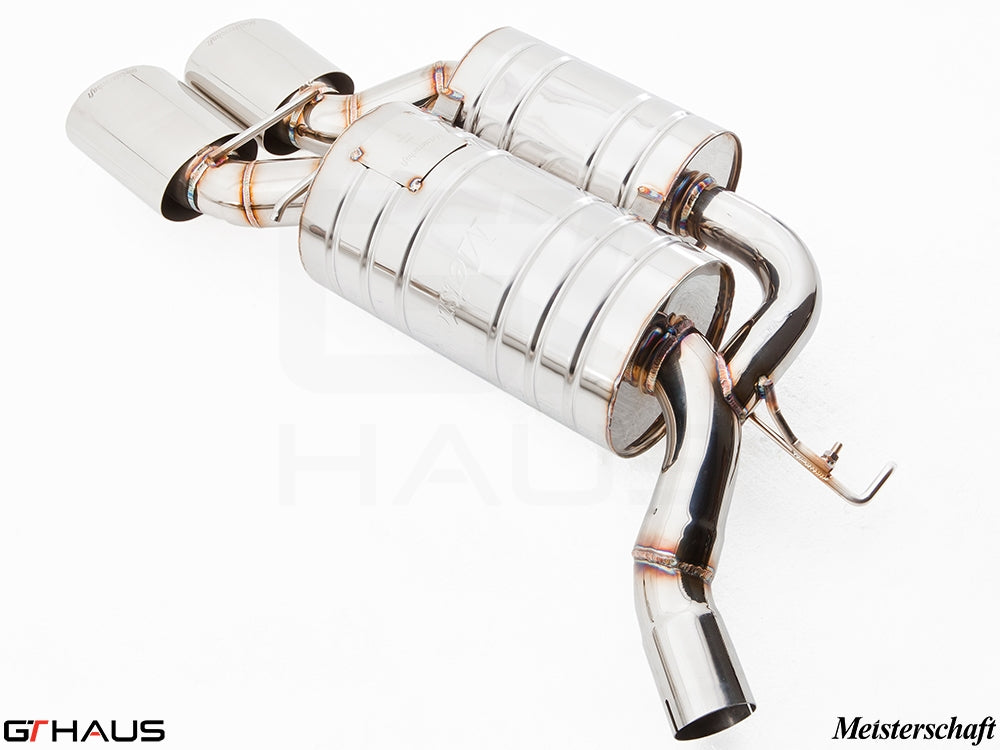 Premium stainless steel exhaust system for BMW E63/64 M6 V10, enhancing performance and sound from 2006 to 2010.