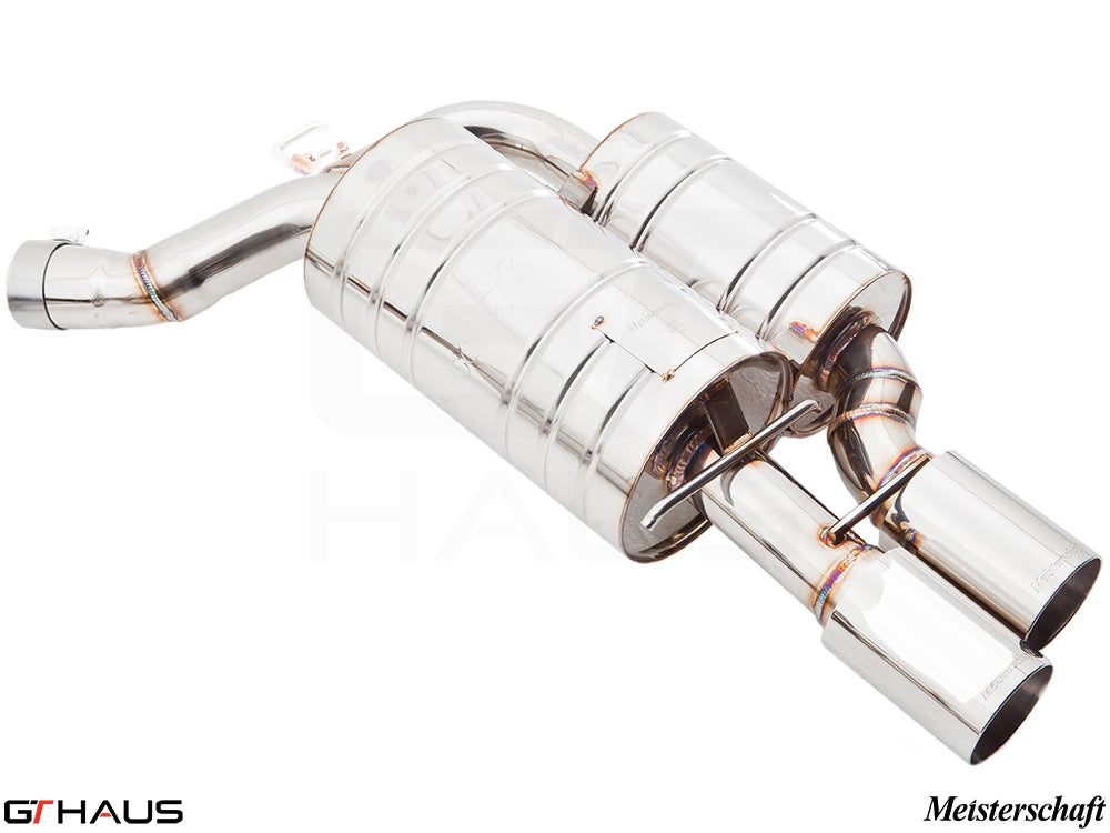 Premium exhaust system for BMW E63/64 M6 V10, featuring stainless steel construction and dual tips for enhanced performance.