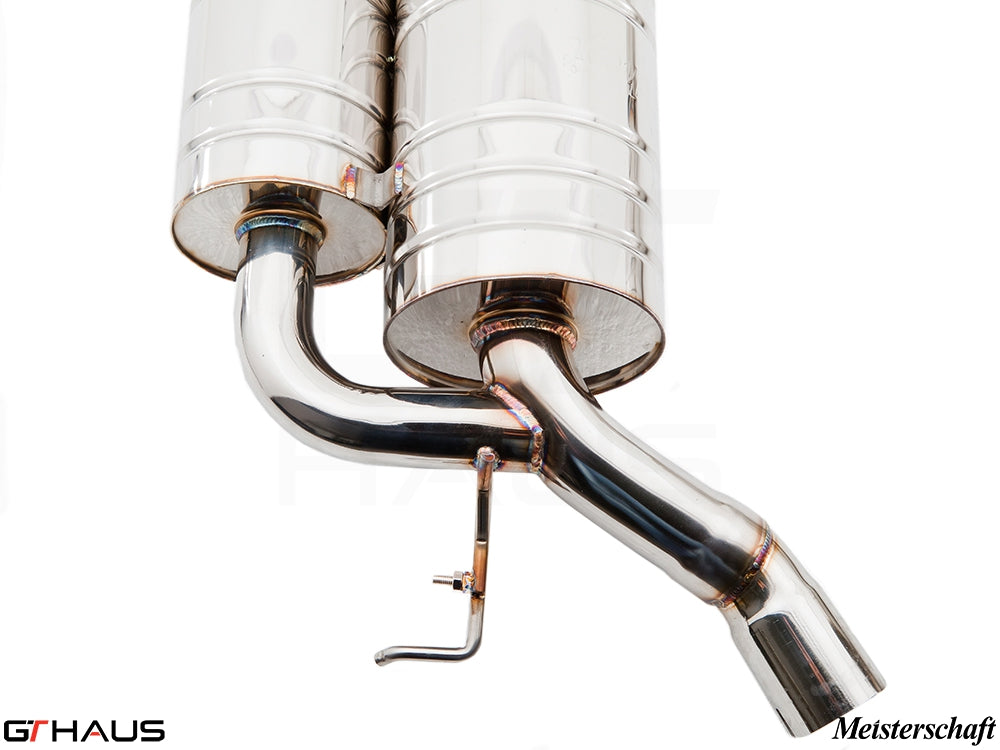 Premium exhaust system for BMW E63/64 M6 V10, featuring polished stainless steel construction and precise engineering.