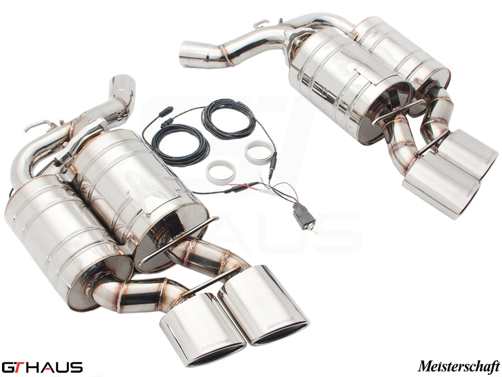 Premium exhaust system for BMW E63/64 M6 V10 (2006-2010) featuring stainless steel construction and electronic valve control.