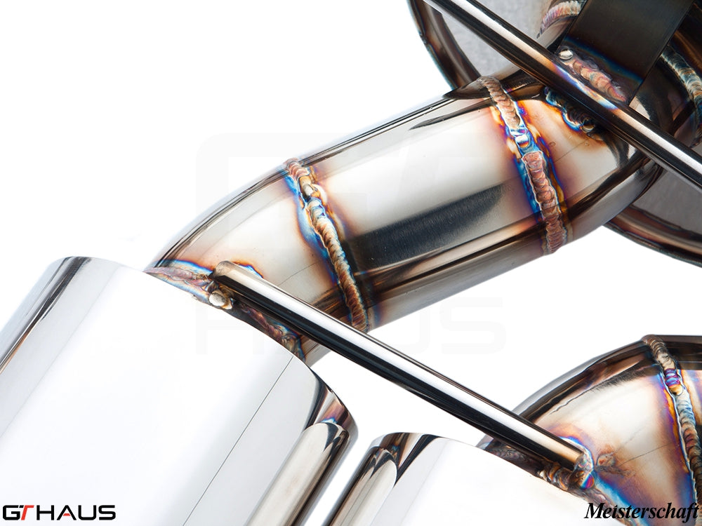 Premium exhaust system for BMW E63/64 M6 V10, showcasing high-quality stainless steel and precision welding.