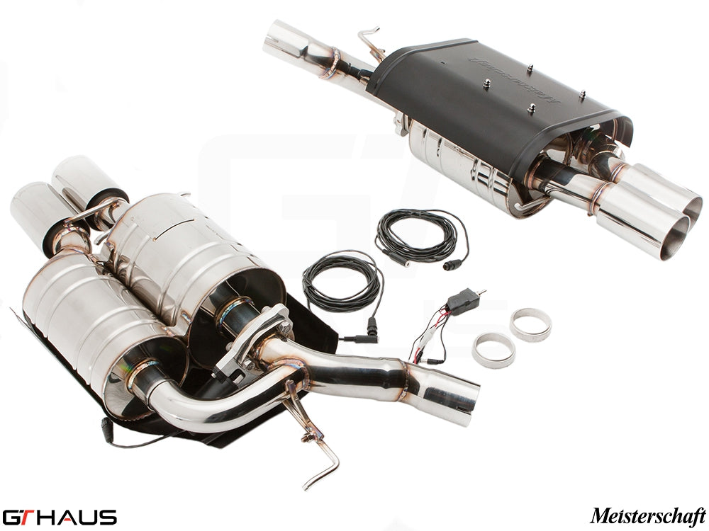 Premium exhaust system for BMW E63/64 M6 V10 (2006-2010), featuring stainless steel construction and electronic valve control.