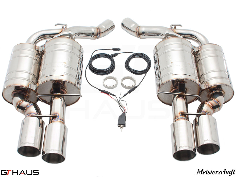 Premium exhaust system for BMW E63/64 M6 V10 (2006-2010) featuring stainless steel construction and electronic valve control.