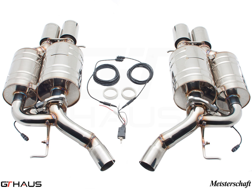 Premium exhaust system for BMW E63/64 M6 V10, featuring stainless steel construction and electronic valve control.