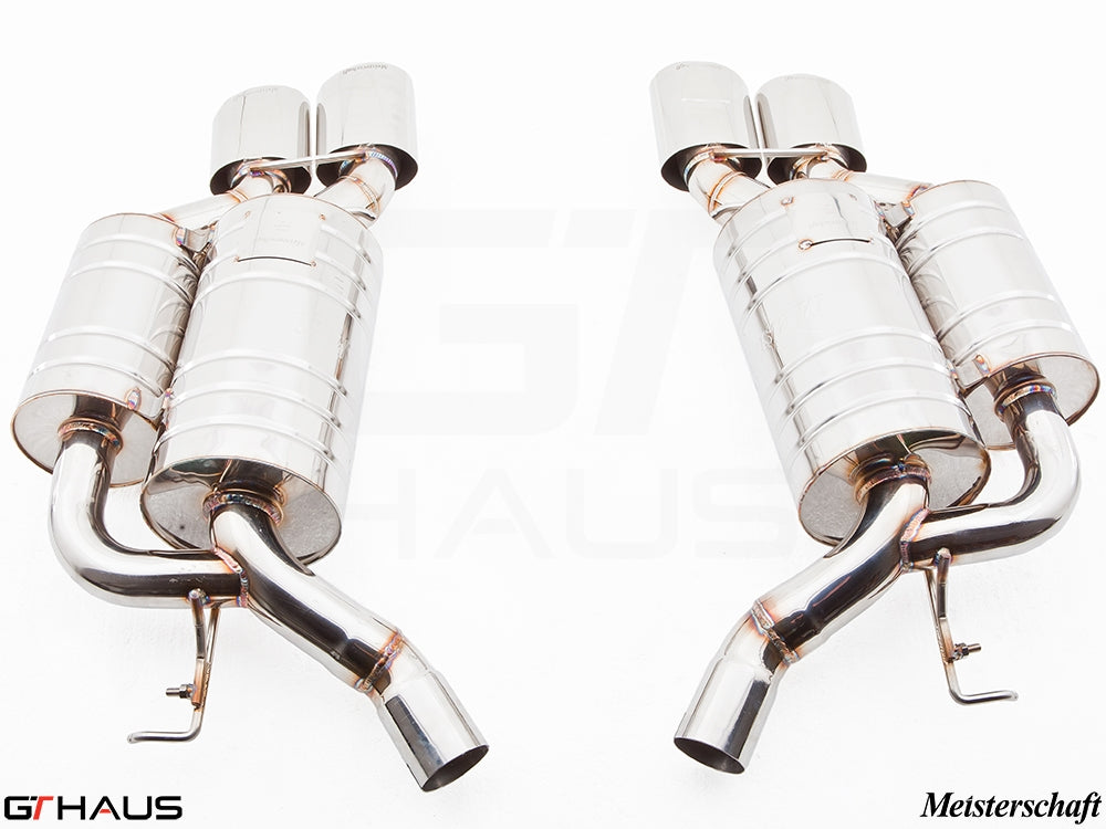 Premium stainless steel exhaust system for BMW E63/64 M6 V10, enhancing performance and sound from 2006 to 2010.