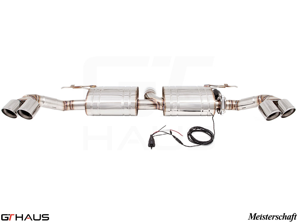 Premium performance exhaust system for BMW E70 X5 SAV 3.0i, featuring stainless steel construction and electronic valve control.