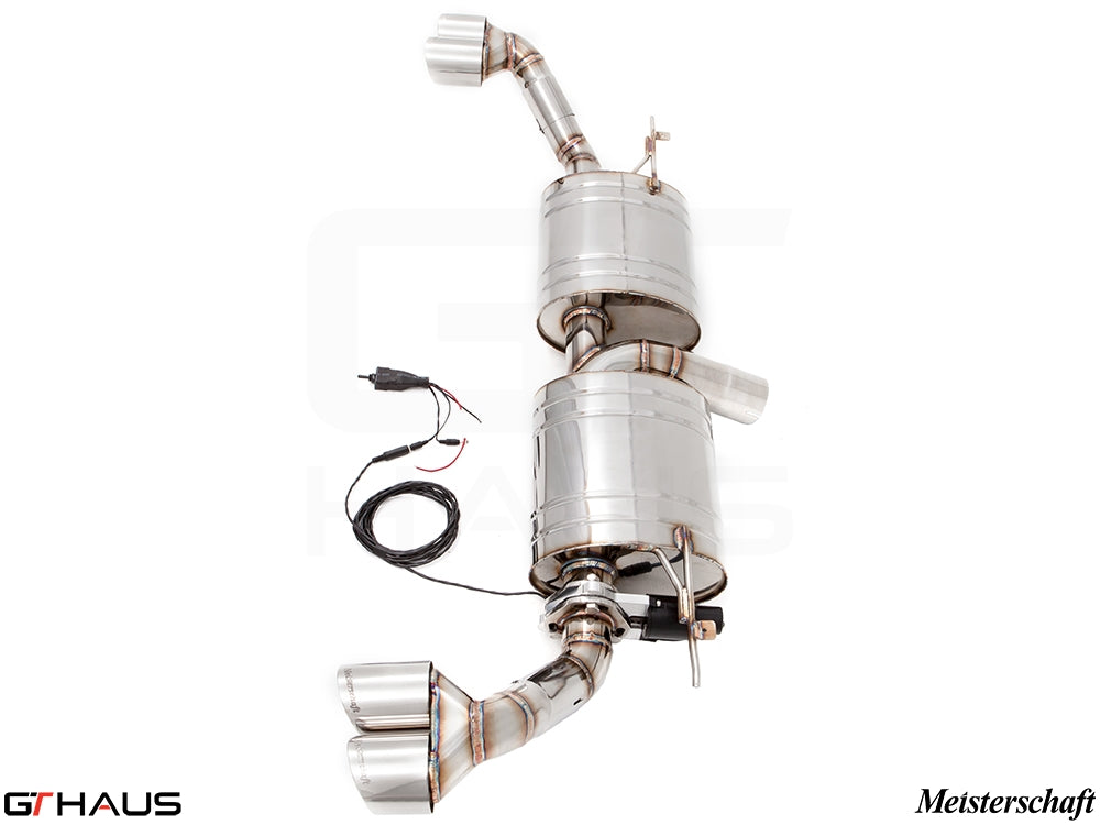 Premium performance exhaust system for BMW E70 X5 SAV 3.0i, featuring stainless steel construction and electronic valve control.