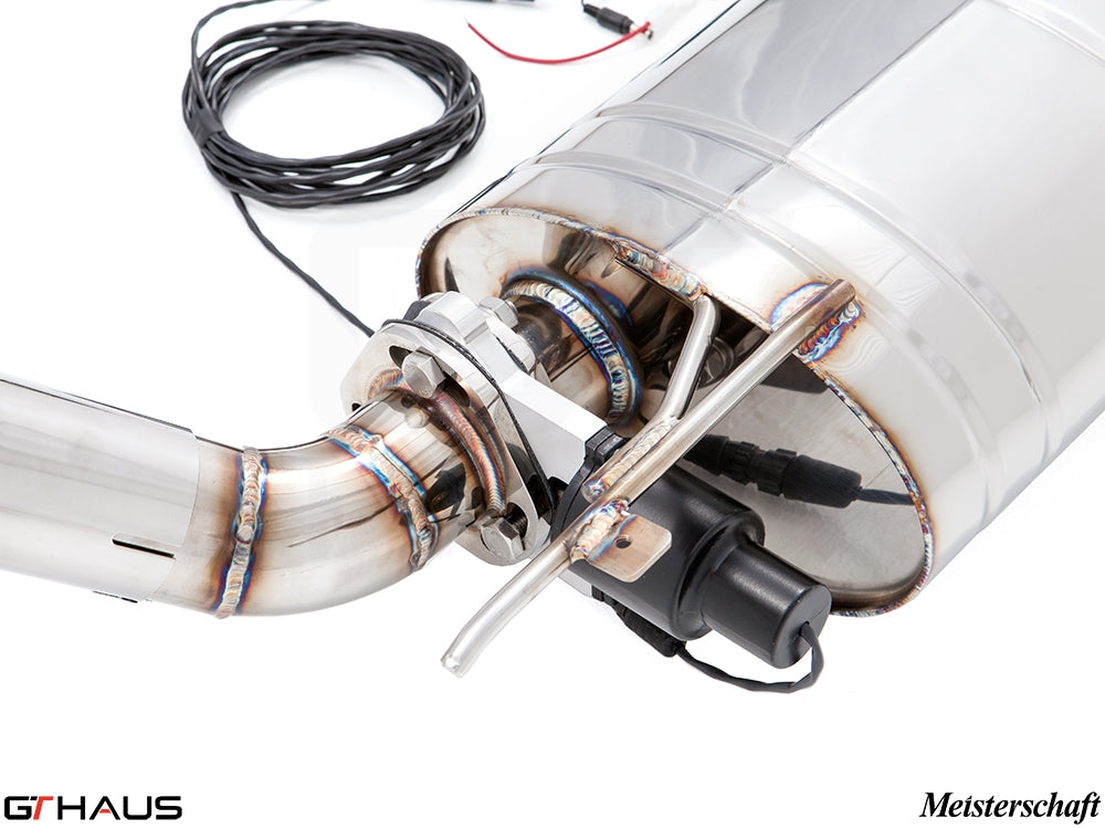 Premium exhaust system for BMW E70 X5 SAV 3.0i, featuring stainless steel construction and electronic valve control.