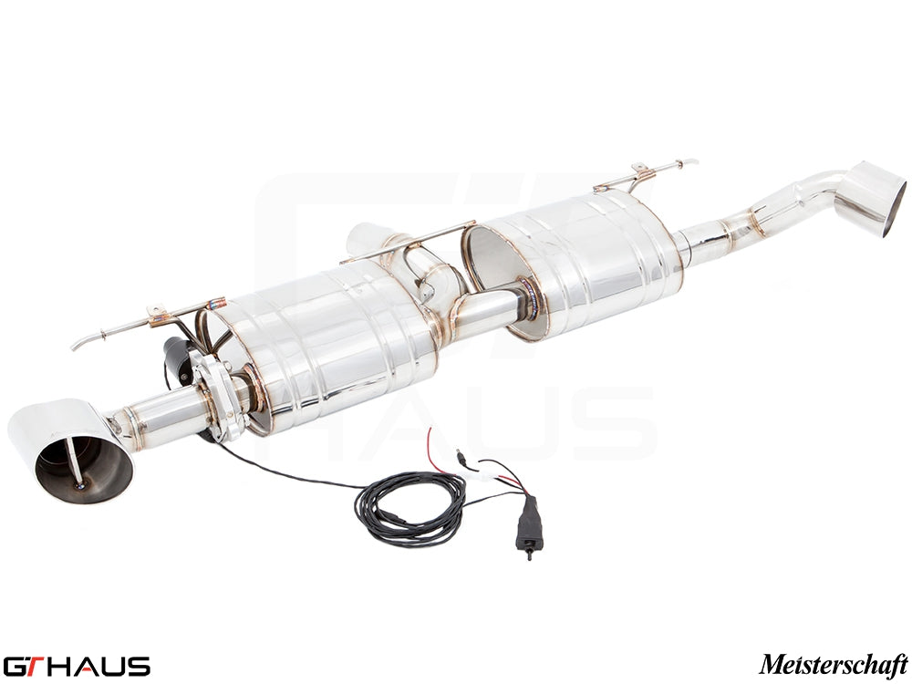 Premium exhaust system for BMW E70 X5 3.5i N55 Turbo, featuring stainless steel construction and electronic valve control.