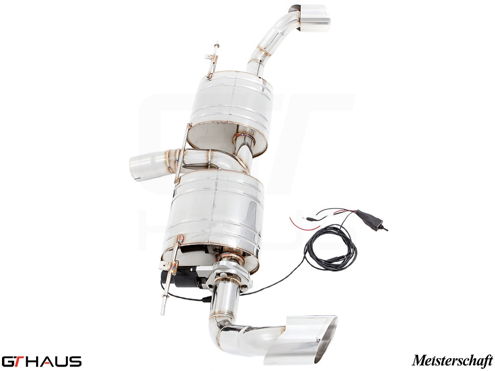 Premium performance exhaust system for BMW E70 X5 SAV 3.5i, featuring stainless steel construction and electronic valve control.