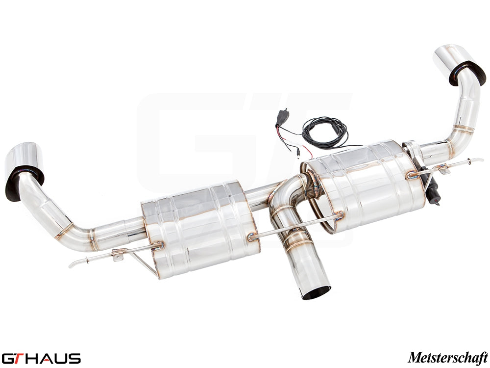 Premium performance exhaust system for BMW E70 X5 SAV 3.5i N55 Turbo, featuring stainless steel construction and electronic valve control.