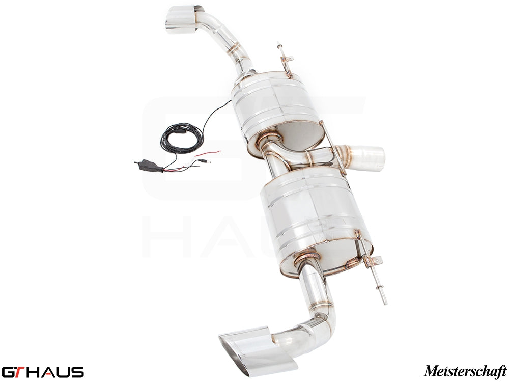 Premium exhaust system for BMW E70 X5 3.5i N55 Turbo, featuring stainless steel construction and electronic valve control.